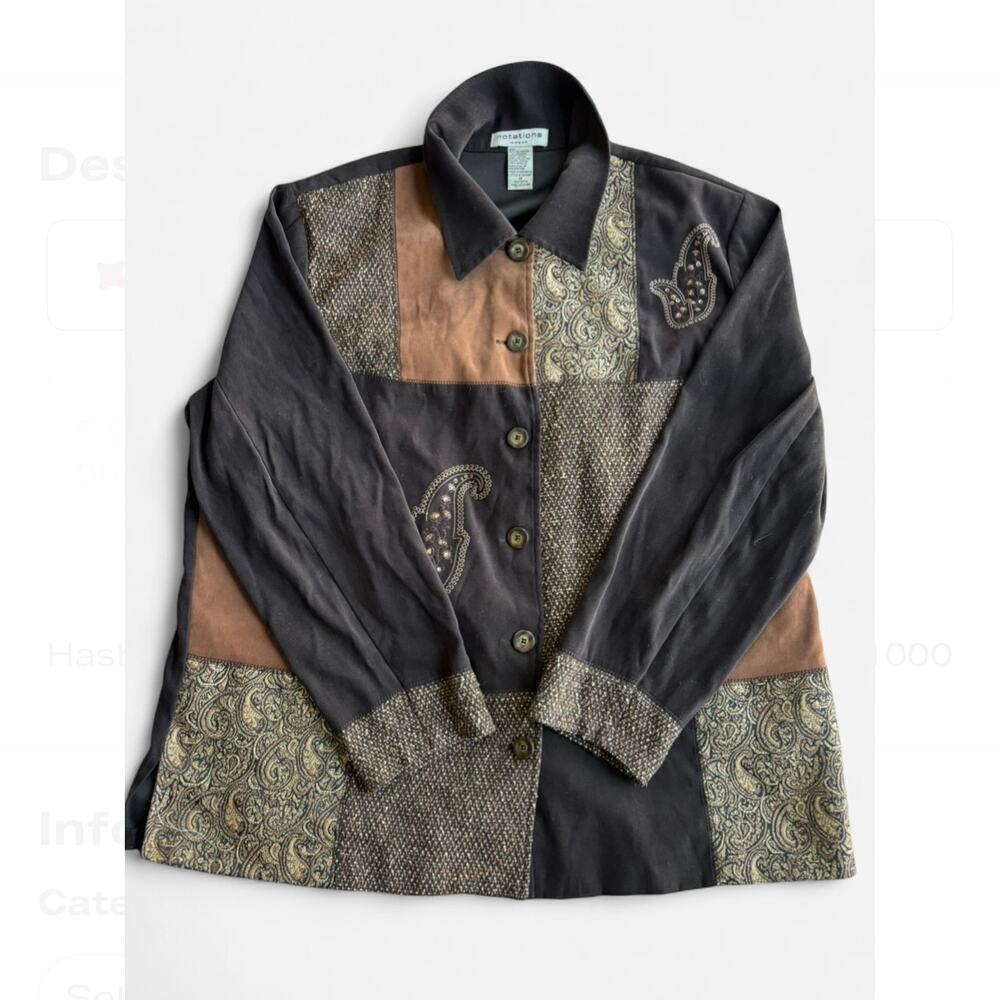Notations Women's Patchwork Long Sleeve Jacket
